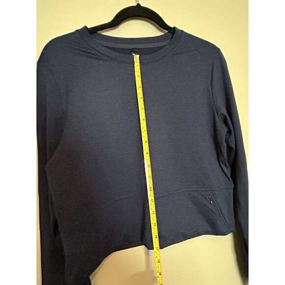 Mondetta Shirt Women’s XL Athletic Cropped Long Sleeve Gym Sweatshirt Navy - Picture 5 of 8